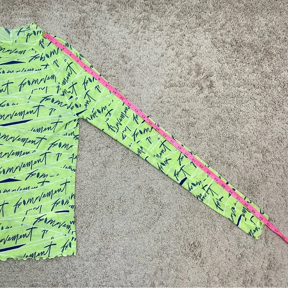 Free People Movement Mockneck High Jump Printed Logo Long Sleeve Top Medium